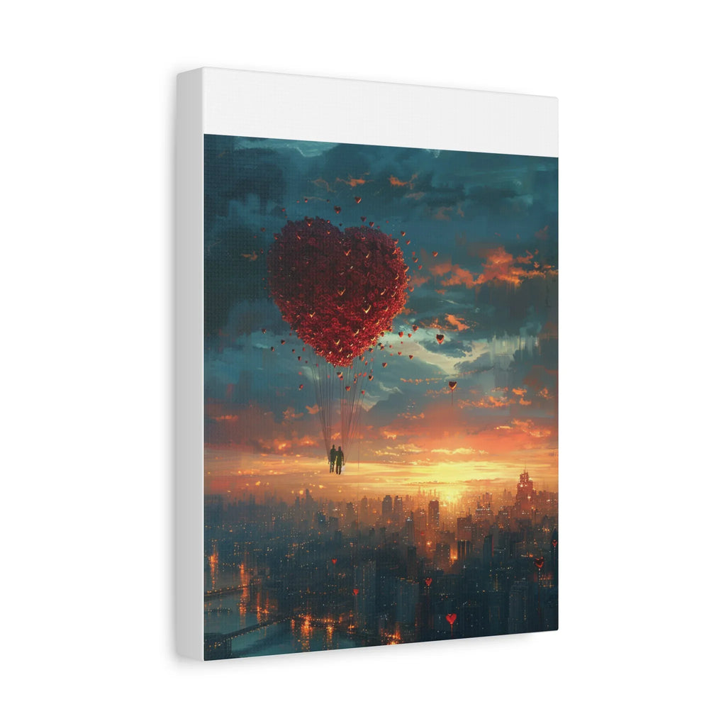Romantic Canvas Wall Art, Love, Heart Balloon Art, Gift for Couples, Valentines Wall Decor, Valentine's Day Women's Merchandise, Valentines - 250 USA Celebration
