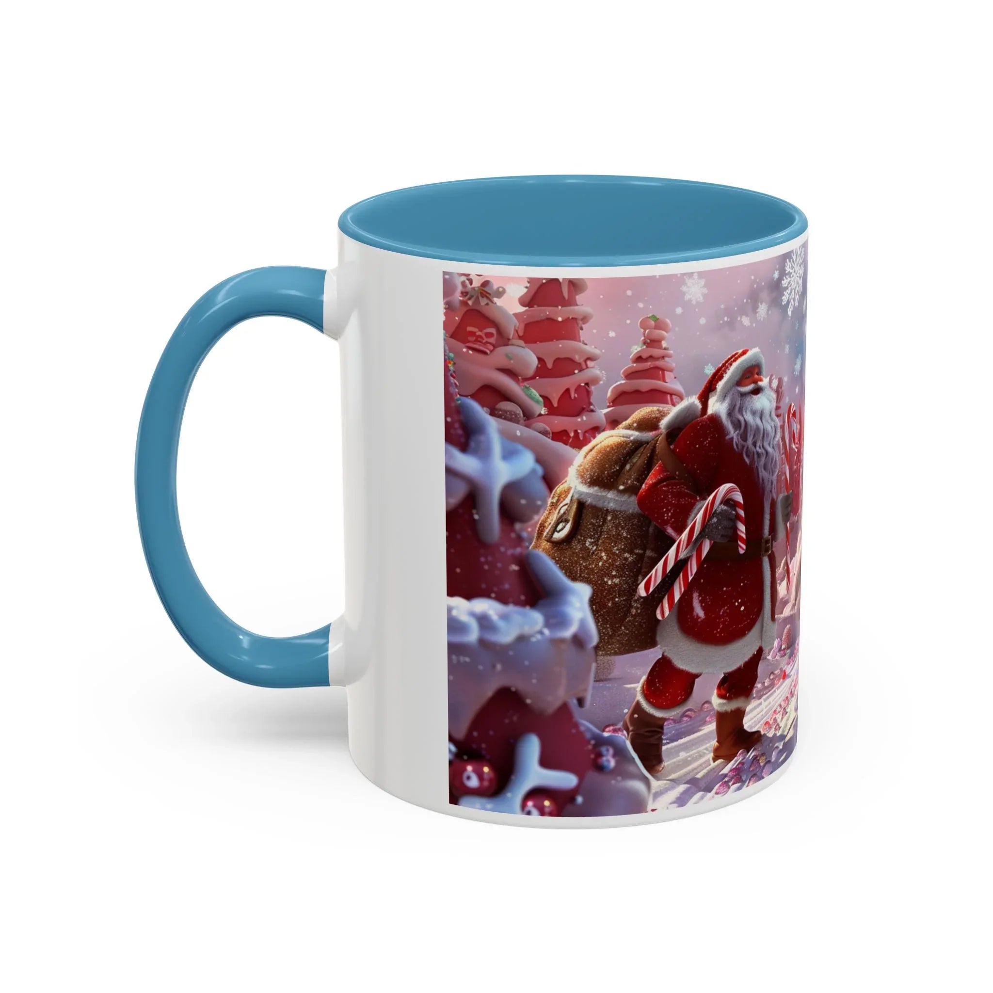 Coffee Mug, Festive Santa in Candy Wonderland, 11oz, 15oz, Tim Burton Style, Whimsical Holiday Cup, Christmas Gift, Hot Cocoa Mug - 250 USA Celebration