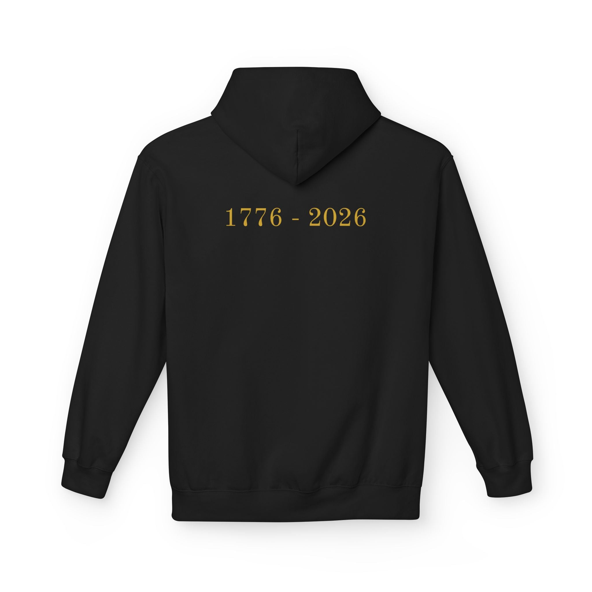 Patriotic Eagle Hoodie — American Flag Bald Eagle with "1776 - 2026" Back Print