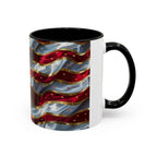 Patriotic American Flag Accent Coffee Mug (11/15oz)