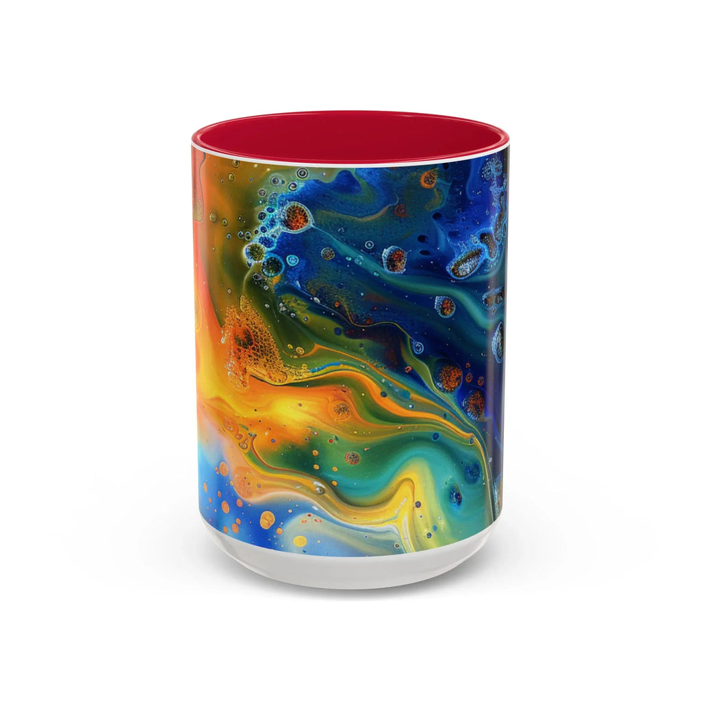 Colorful Mugs (11oz, 15oz) Intense abstract oil splat- coffee cup - 250 USA Celebration