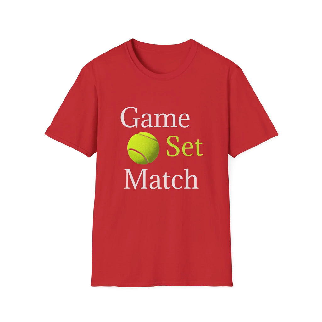 Game Set Match T-Shirt | Tennis Ball Graphic Tee - 250 USA Celebration
