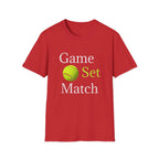 Game Set Match T-Shirt | Tennis Ball Graphic Tee - 250 USA Celebration