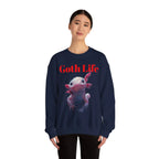 Goth Life Axolotl Sweatshirt | Cute Goth Axolotl Illustration - 250 USA Celebration