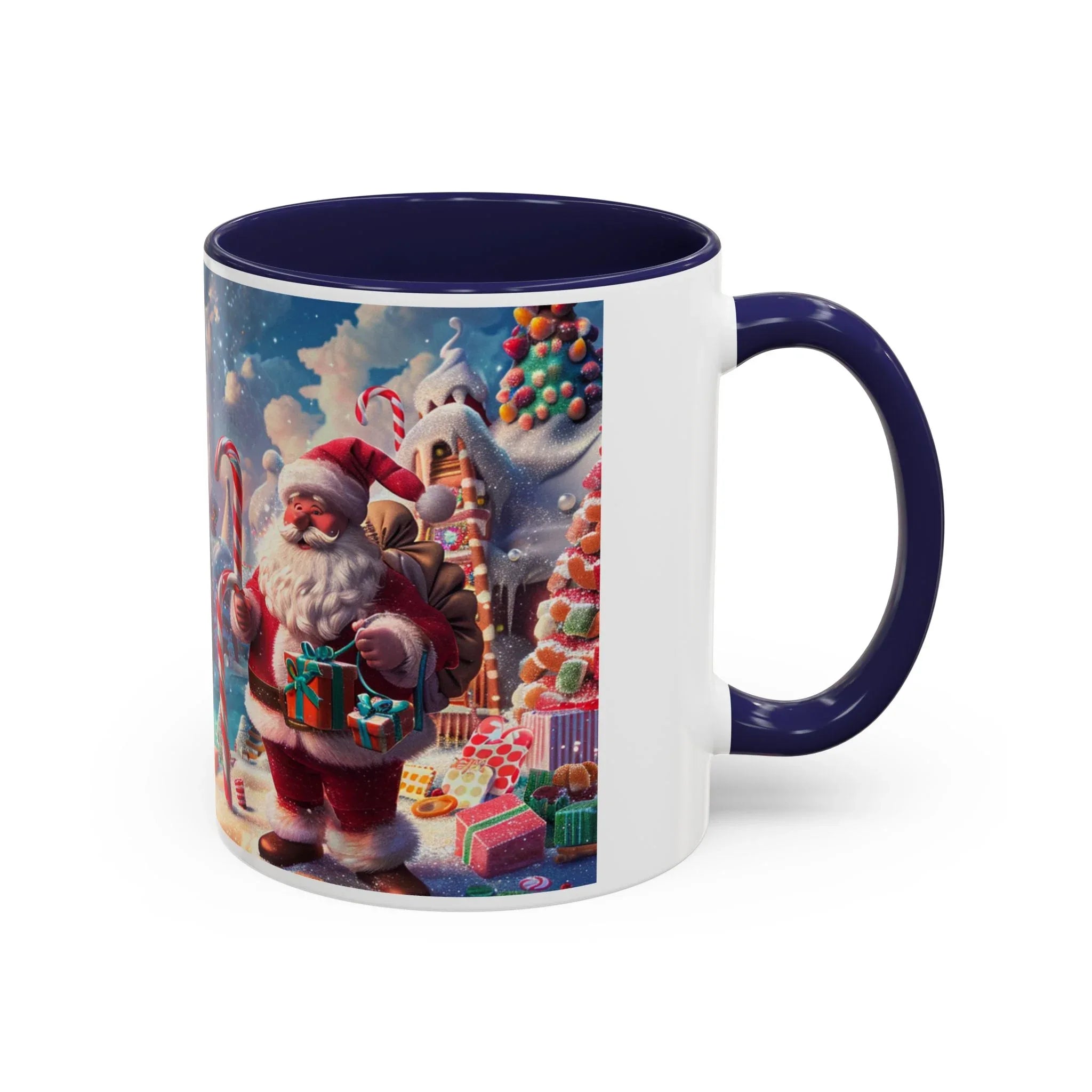 Festive Santa Accent Coffee Mug, Christmas Gift, Holiday Decor, Winter Wonderland, Hot Cocoa Mug, Seasonal Drinkware - 250 USA Celebration