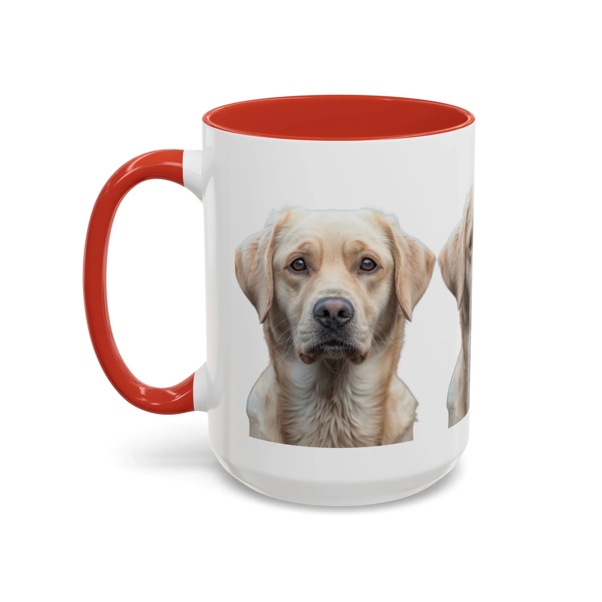 Soulful Labrador Portrait Accent Coffee Mug, Cute Dog Face Ceramic Mug - 250 USA Celebration