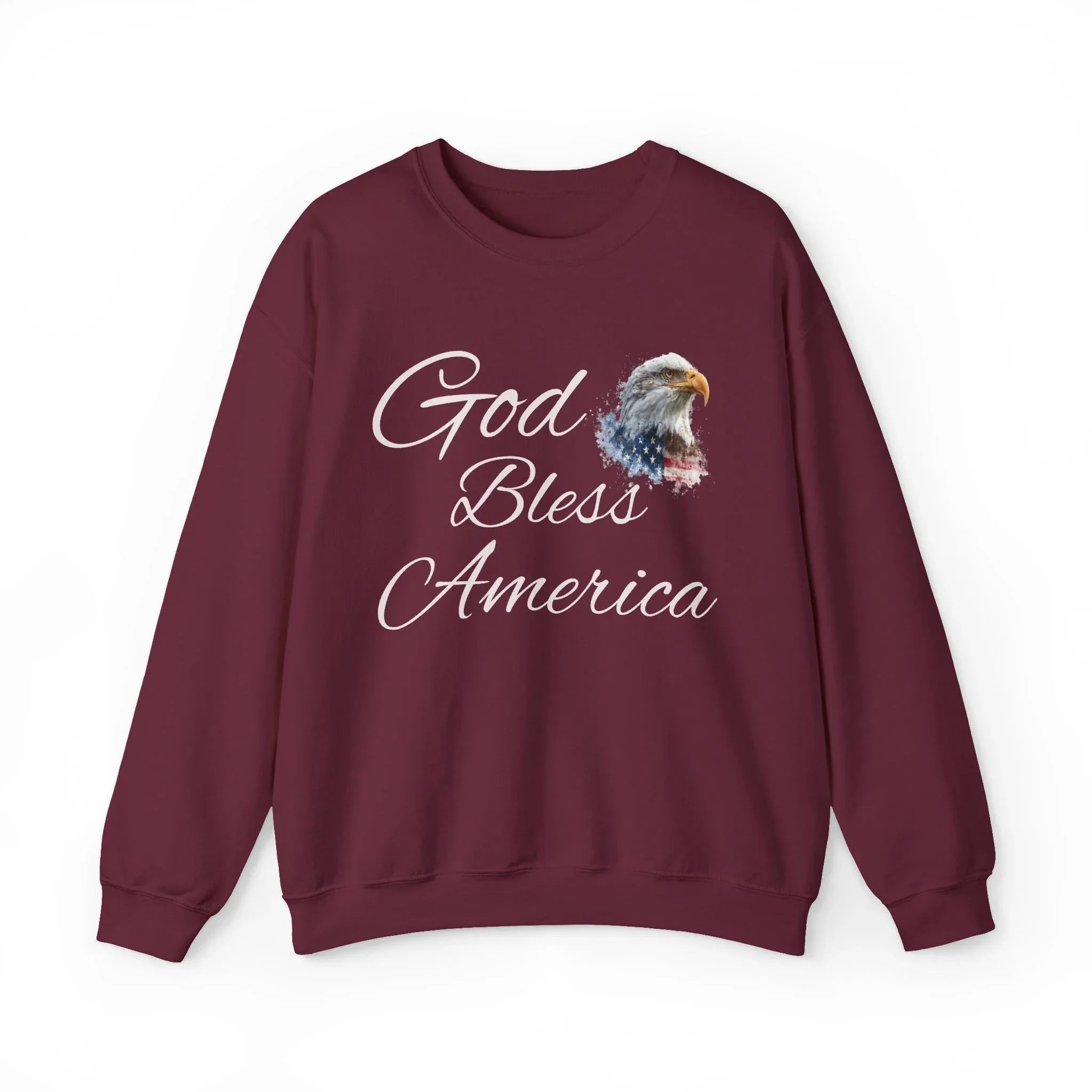 God Bless America eagle graphic Sweatshirt | patriotic USA flag-inspired design - 250 USA Celebration