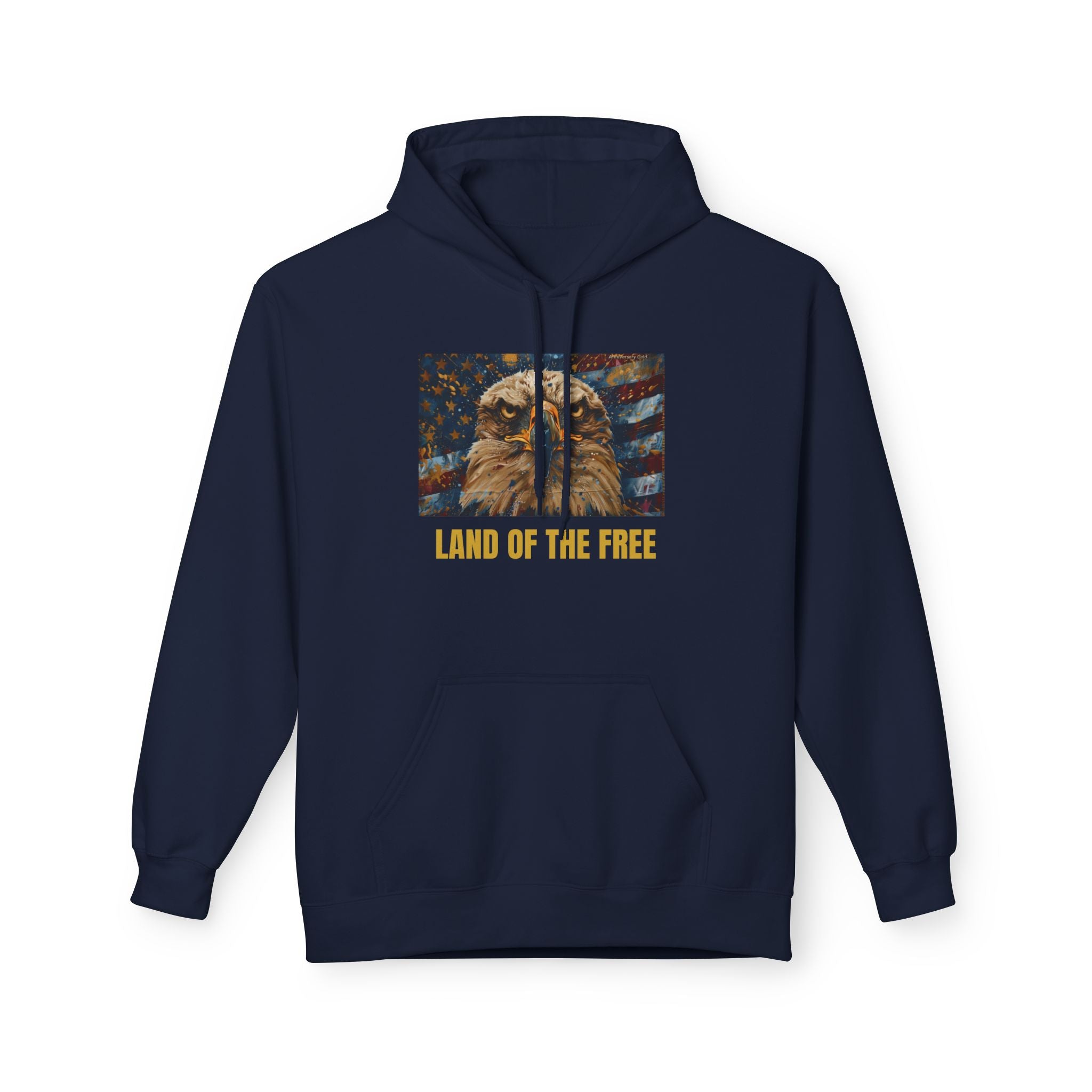 Patriotic Eagle Hoodie — American Flag Bald Eagle with "1776 - 2026" Back Print