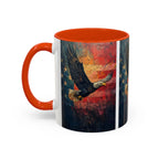 Colorful Mugs (11oz, 15oz) American Eagle Flying Coffee Cup, Patriotic American Eagle flying with American Flag in background - 250 USA Celebration