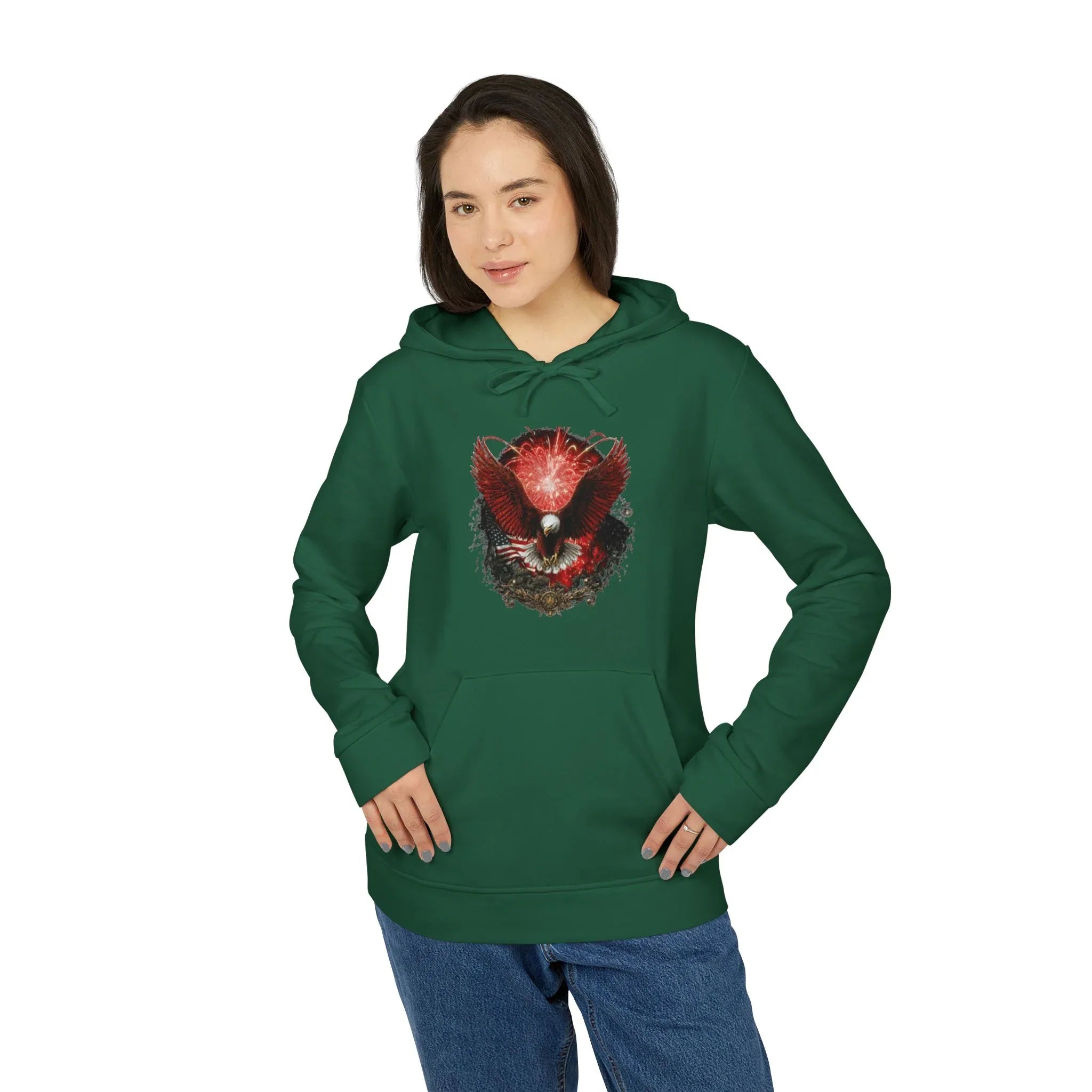 Red Fox Watercolor Mask hoodie | Hoodie - 250 USA Celebration