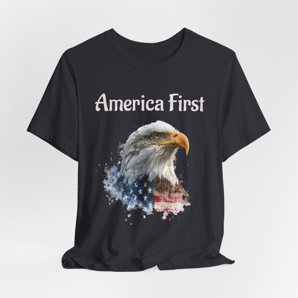 America First Eagle T-Shirt – Patriotic Bald Eagle Tee