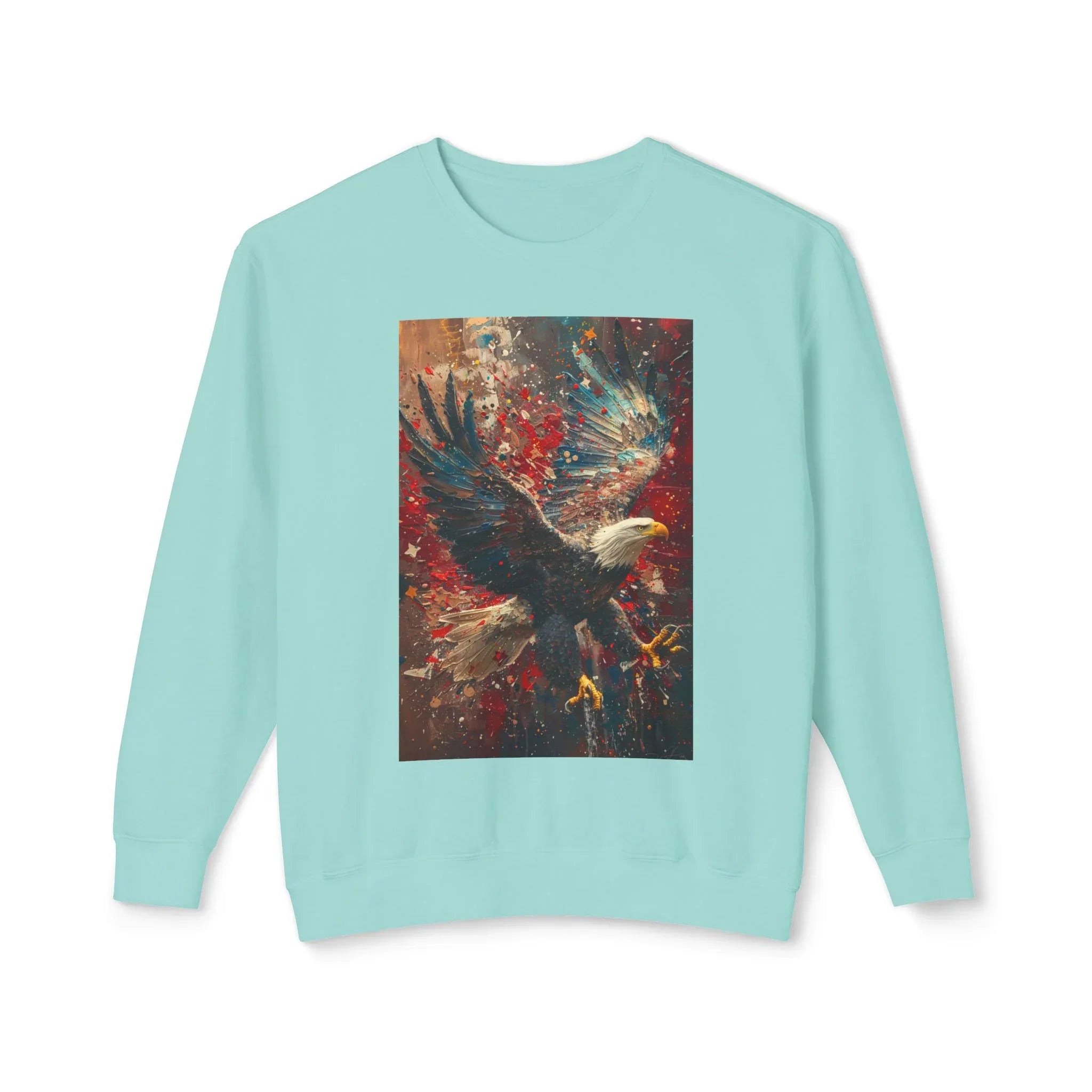 Lightweight Crewneck Sweatshirt, Patriotic American T-Shirts, Flag T-Shirts, Independence Tees, Funny Patriotic Shirts, Custom American Tees - 250 USA Celebration