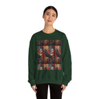 God Bless America Eagle Artwork crewneck sweatshirt | Patriotic eagle collage - 250 USA Celebration
