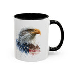 American Bald Eagle watercolor, Coffee Mug | Patriotic flag design - 250 USA Celebration