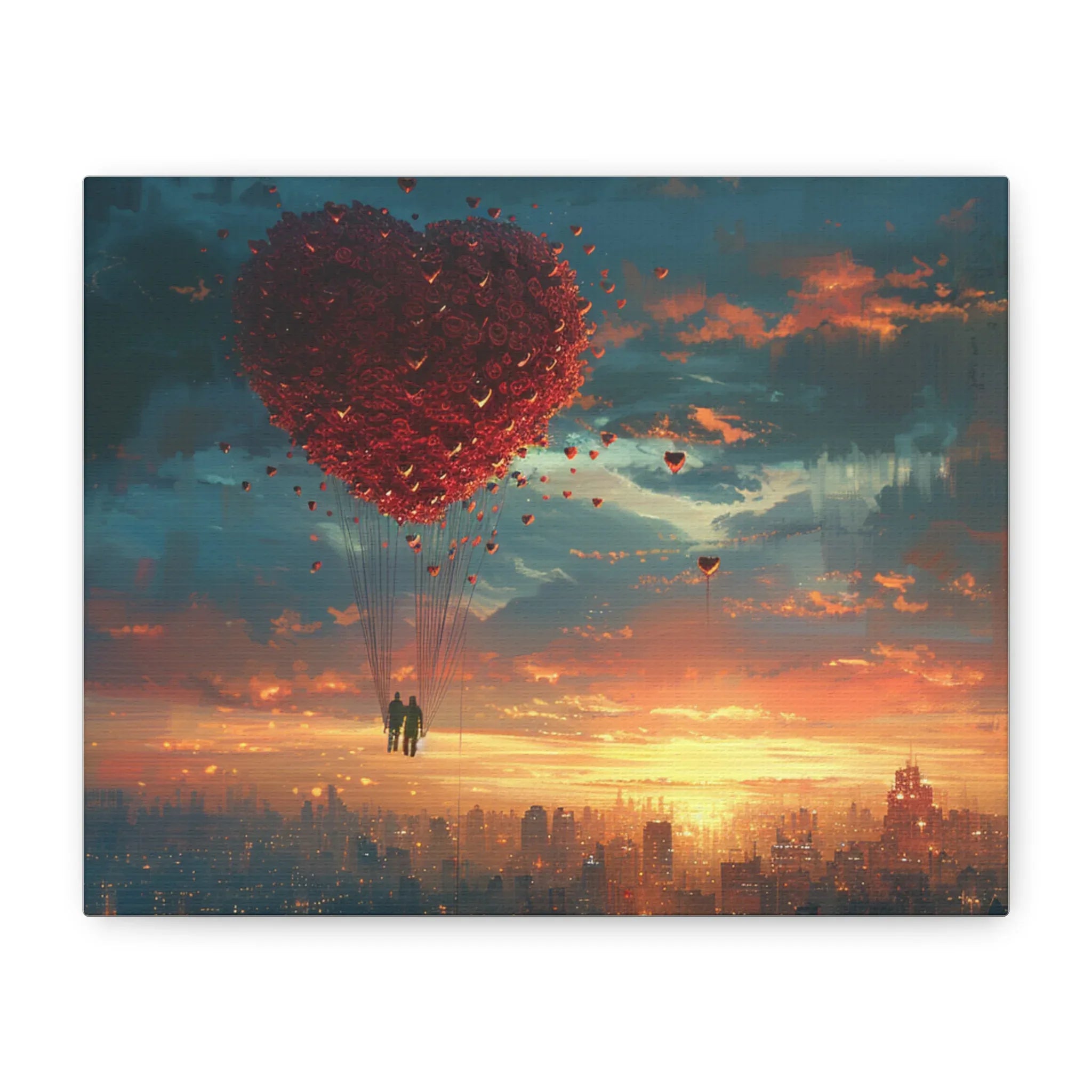 Romantic Canvas Wall Art, Love, Heart Balloon Art, Gift for Couples, Valentines Wall Decor, Valentine's Day Women's Merchandise, Valentines - 250 USA Celebration