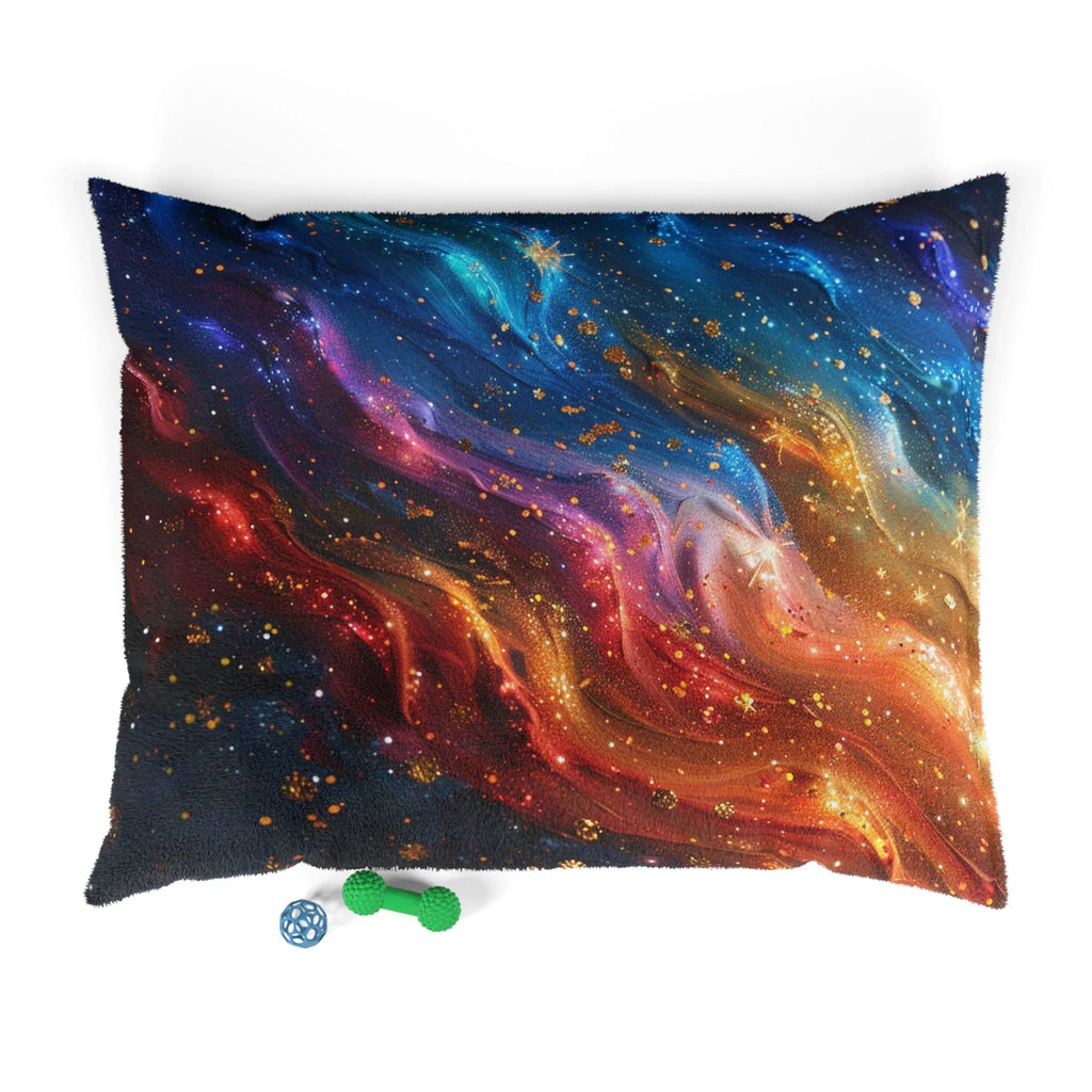 Galaxy Nebula Pet Bed | Colorful Space Swirl Dog Cat Cushion - 250 USA Celebration