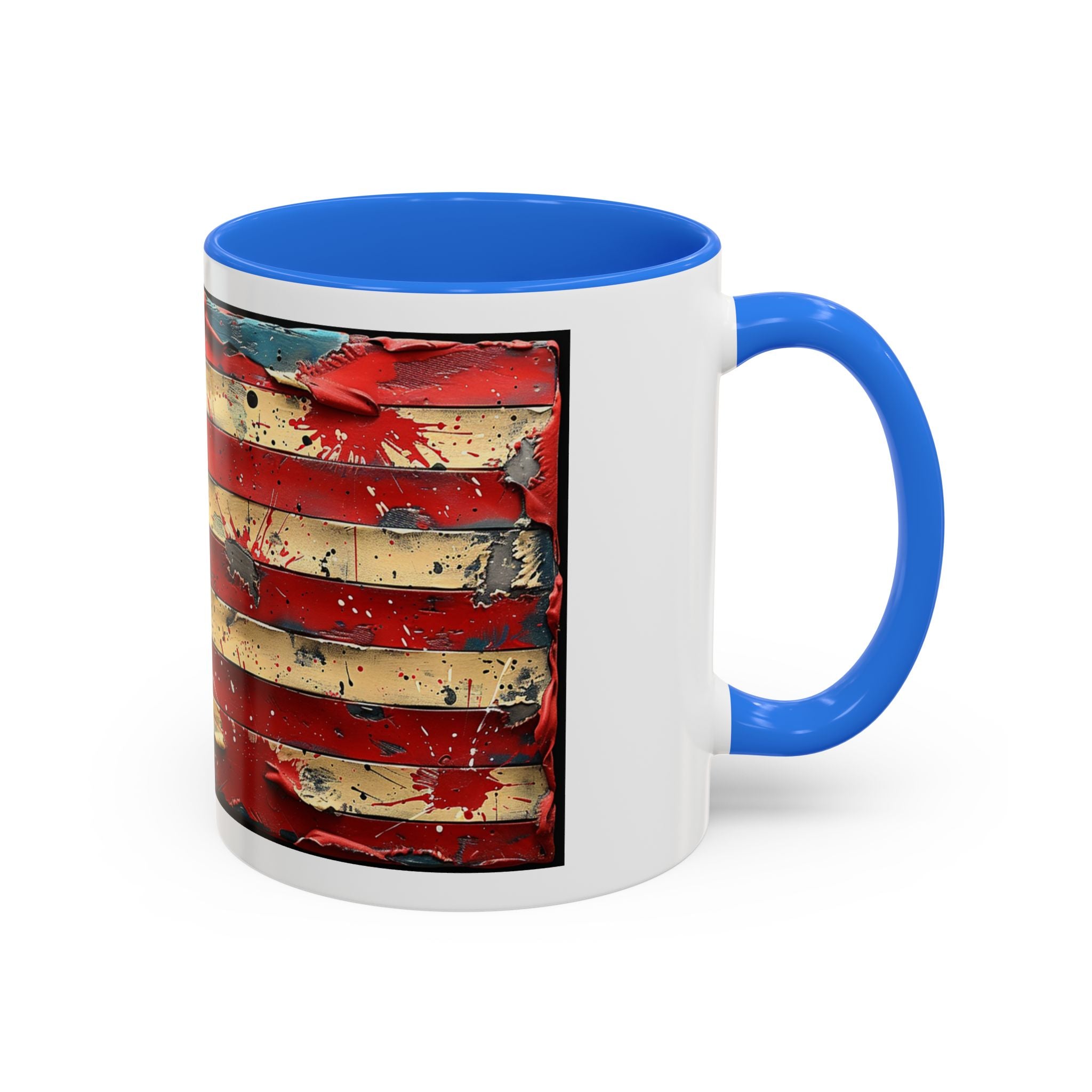 Colorful Mugs (11oz, 15oz), American Flag, Patriotic Flag coffee cup