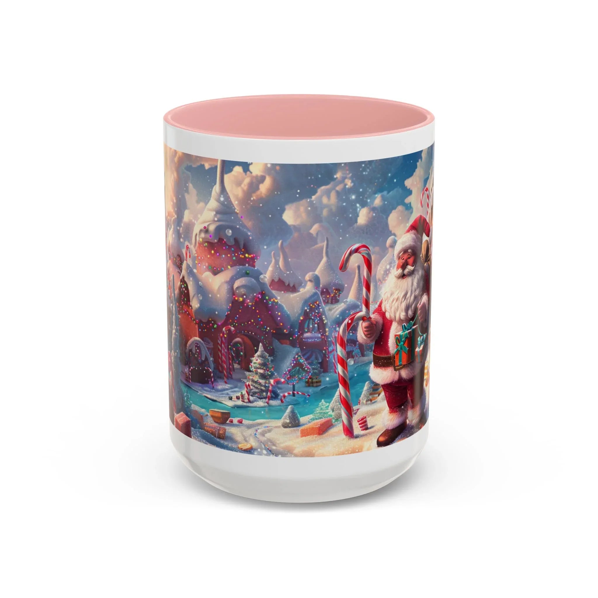 Festive Santa Accent Coffee Mug, Christmas Gift, Holiday Decor, Winter Wonderland, Hot Cocoa Mug, Seasonal Drinkware - 250 USA Celebration