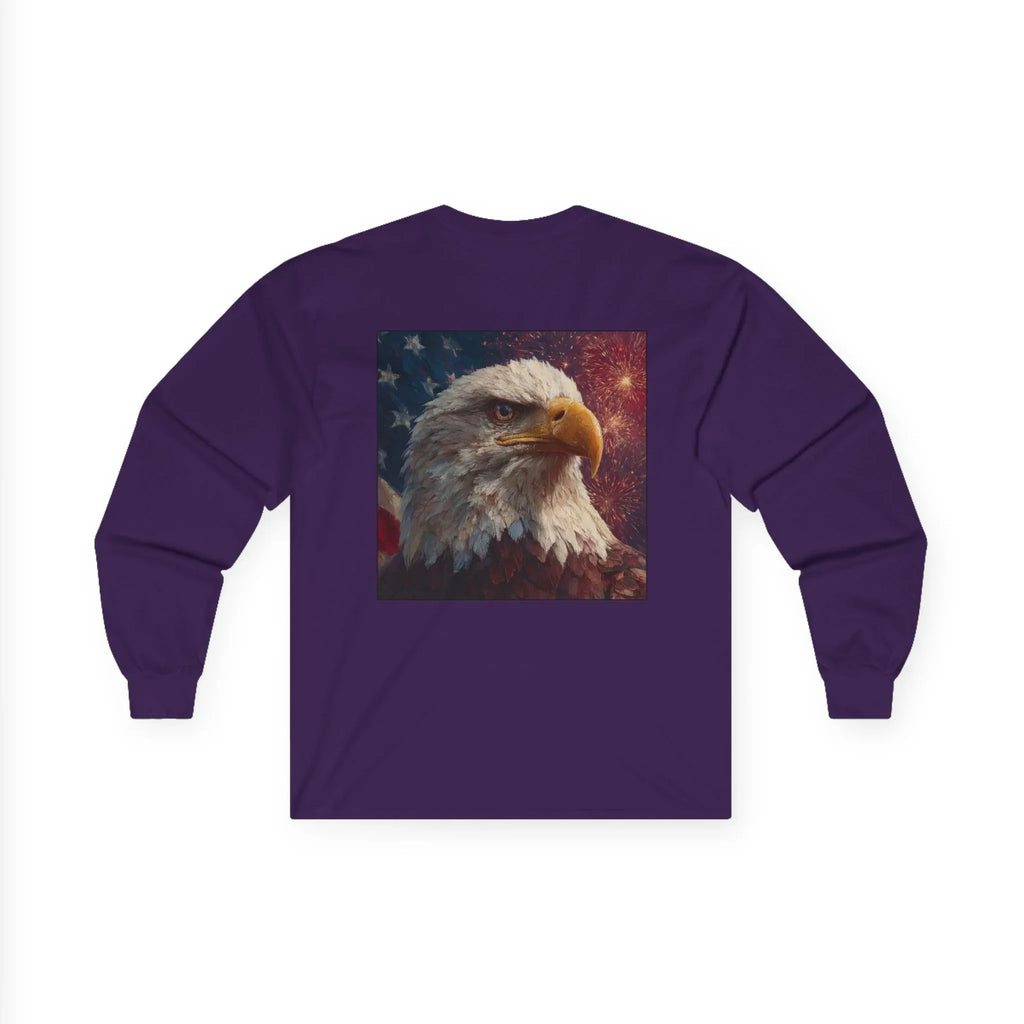 Patriotic American Long Sleeve T-Shirts, USA Graphic Tees, Flag T-Shirts, Independence Apparel, Funny Patriotic Shirts, Custom American Tees - 250 USA Celebration