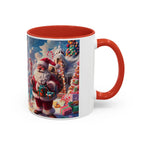 Festive Santa Accent Coffee Mug, Christmas Gift, Holiday Decor, Winter Wonderland, Hot Cocoa Mug, Seasonal Drinkware - 250 USA Celebration