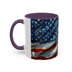 Patriotic American Flag Accent Coffee Mug (11/15oz)