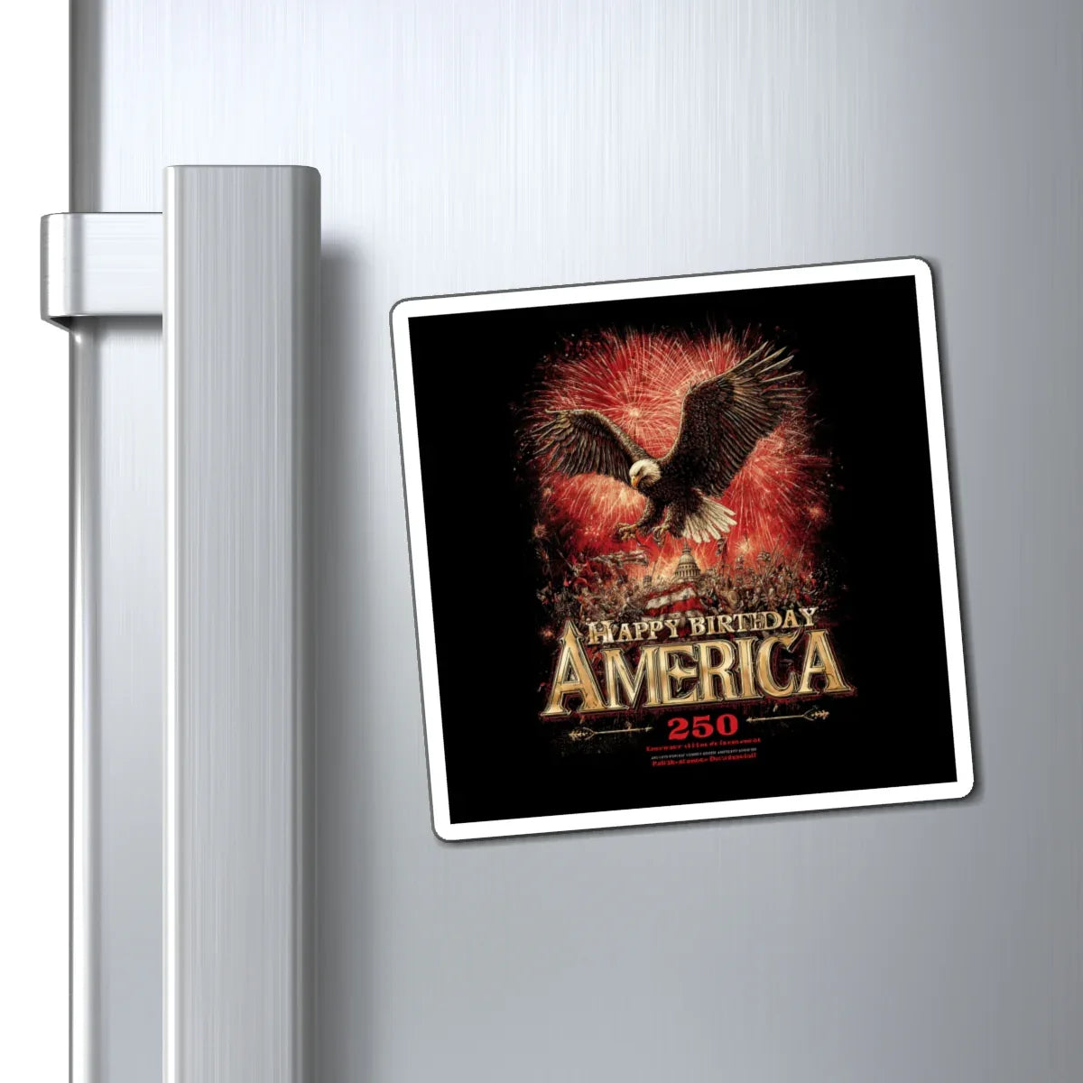 Happy Birthday America Bald Eagle Magnets | 4th of July Fireworks Refrigerator Magnet - 250 USA Celebration