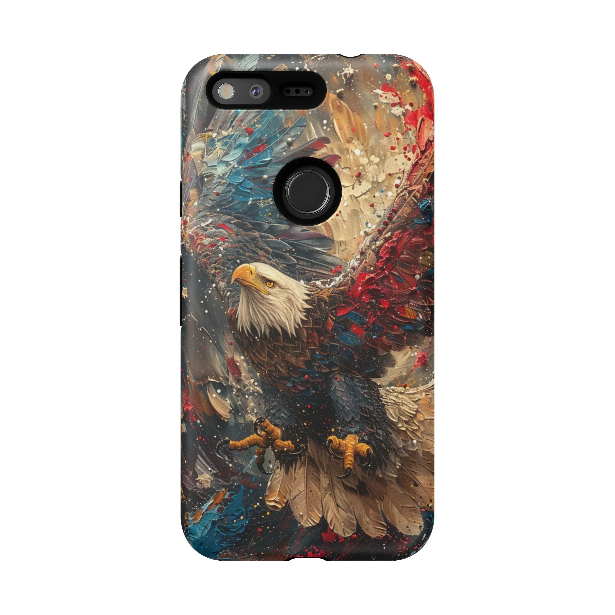 Patriotic Bald Eagle Tough Case | iPhone Phone Case, Red Blue Feather Art - 250 USA Celebration