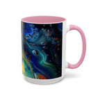 Colorful Mugs (11oz, 15oz) Intense abstract oil splat- coffee cup - 250 USA Celebration