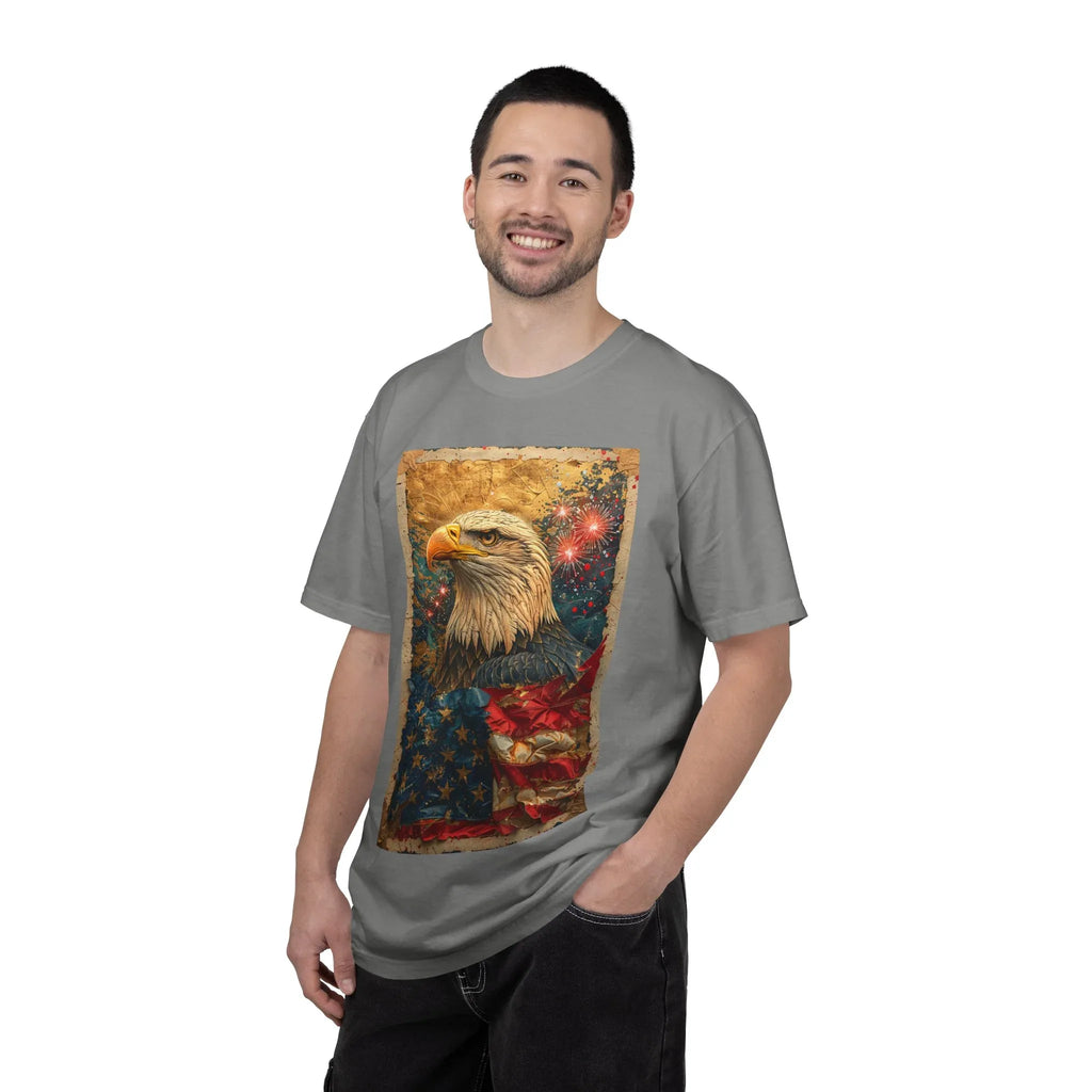 Bald Eagle with American Flag T-Shirt | Patriotic Vintage USA - 250 USA Celebration