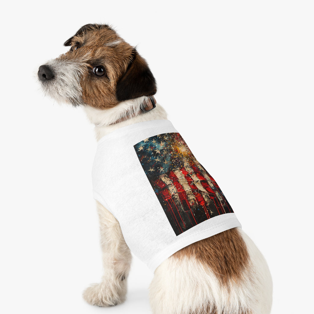 Patriotic Fireworks American Flag Pet Tank Top
