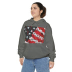 Distressed American Flag Hoodie | Patriotic Stars Stripes Sweatshirt - 250 USA Celebration