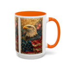 Bald Eagle with Tattered American Flag Coffee Mug | Fireworks Patriotic 11oz 15oz - 250 USA Celebration