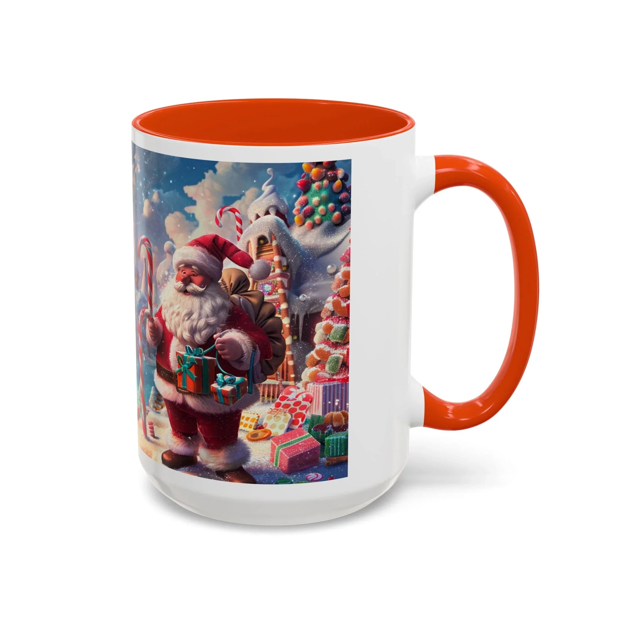 Festive Santa in Candy Wonderland mug | Holiday Christmas ceramic mug - 250 USA Celebration