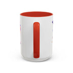 Y2K Chrome Dolphin Flaming Hoop Mug | Holographic Neon Dolphin Coffee Cup - 250 USA Celebration