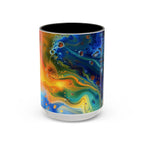 Colorful Mugs (11oz, 15oz) Intense abstract oil splat- coffee cup - 250 USA Celebration