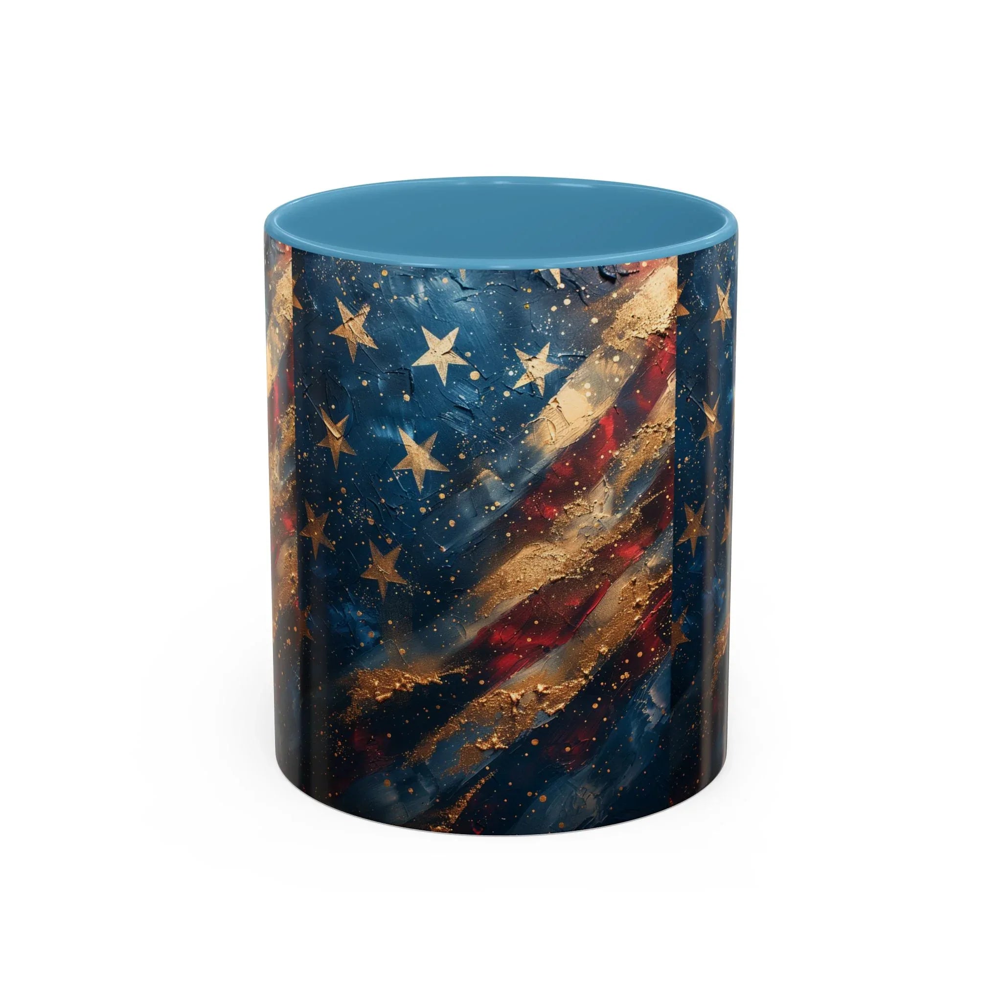 Distressed American Flag Accent Coffee Mug | 11oz 15oz - 250 USA Celebration