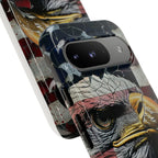 American Flag Bald Eagle phone case | Patriotic iPhone cover, cracked vintage flag design - 250 USA Celebration