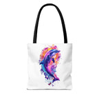 Colorful Watercolor Dolphin Tote Bag | Vibrant Splash Ocean Art - 250 USA Celebration