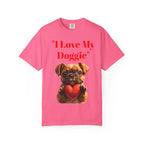 Cute French Bulldog Puppy Holding Red Heart T-shirt | Dog Lover Cartoon - 250 USA Celebration