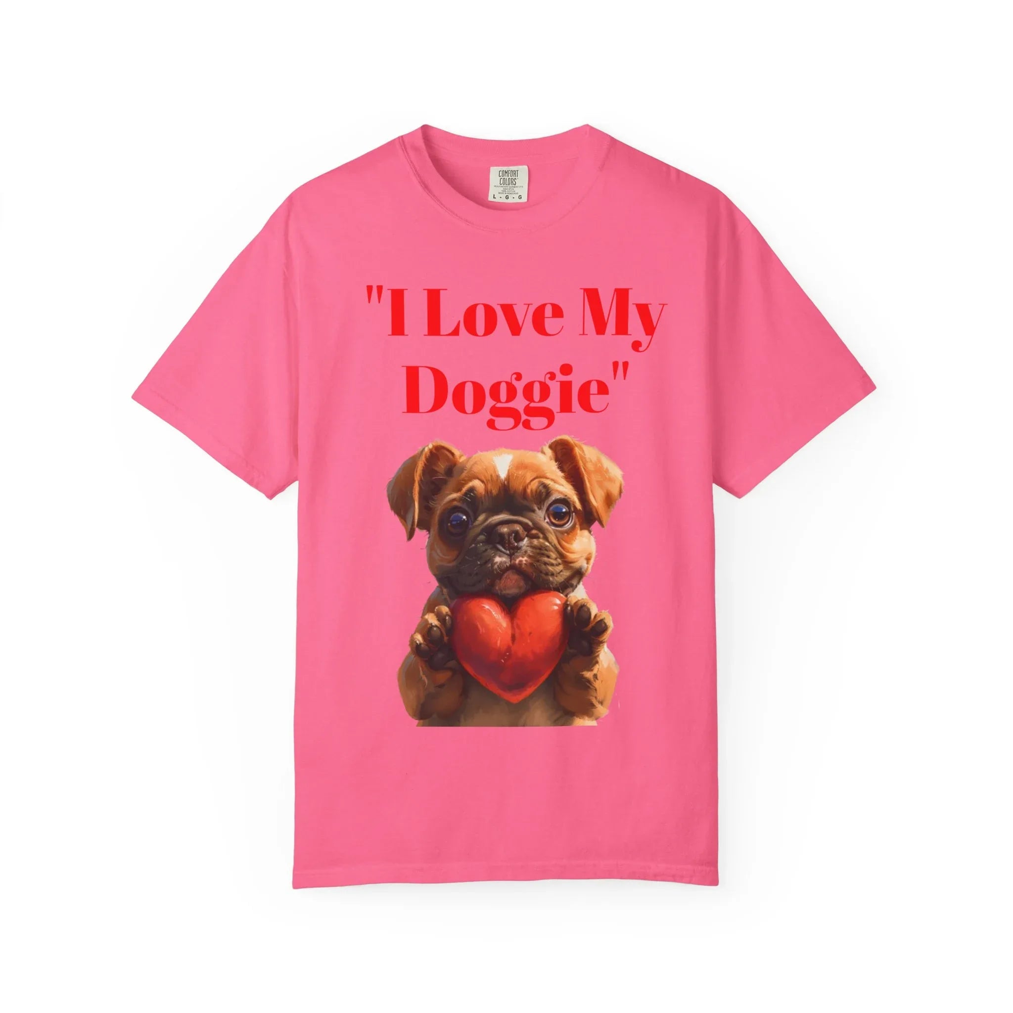 Cute French Bulldog Puppy Holding Red Heart T-shirt | Dog Lover Cartoon - 250 USA Celebration