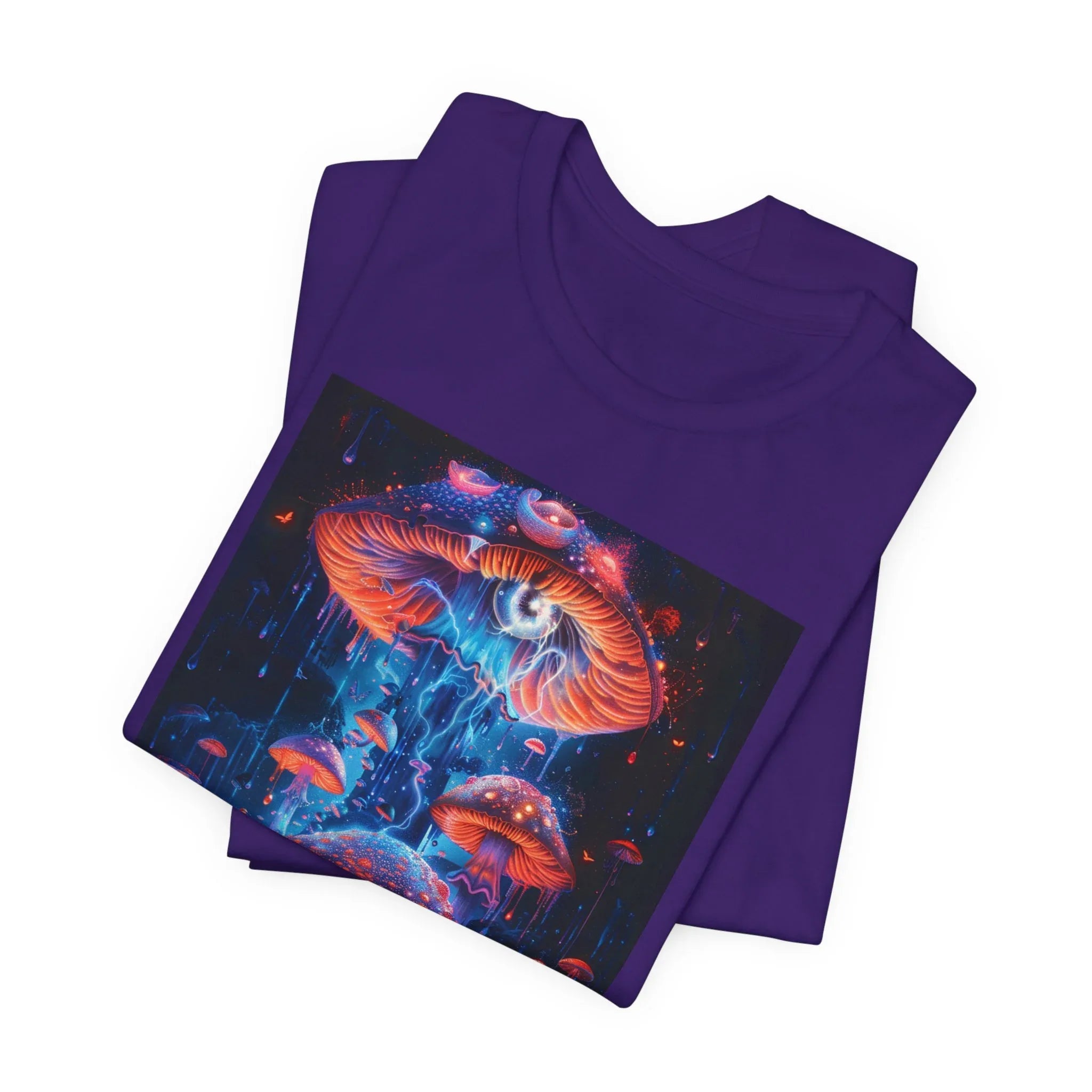 Glowing Third Eye Psychedelic Mushrooms T-Shirt | Neon Lava Lamp Blacklight - 250 USA Celebration