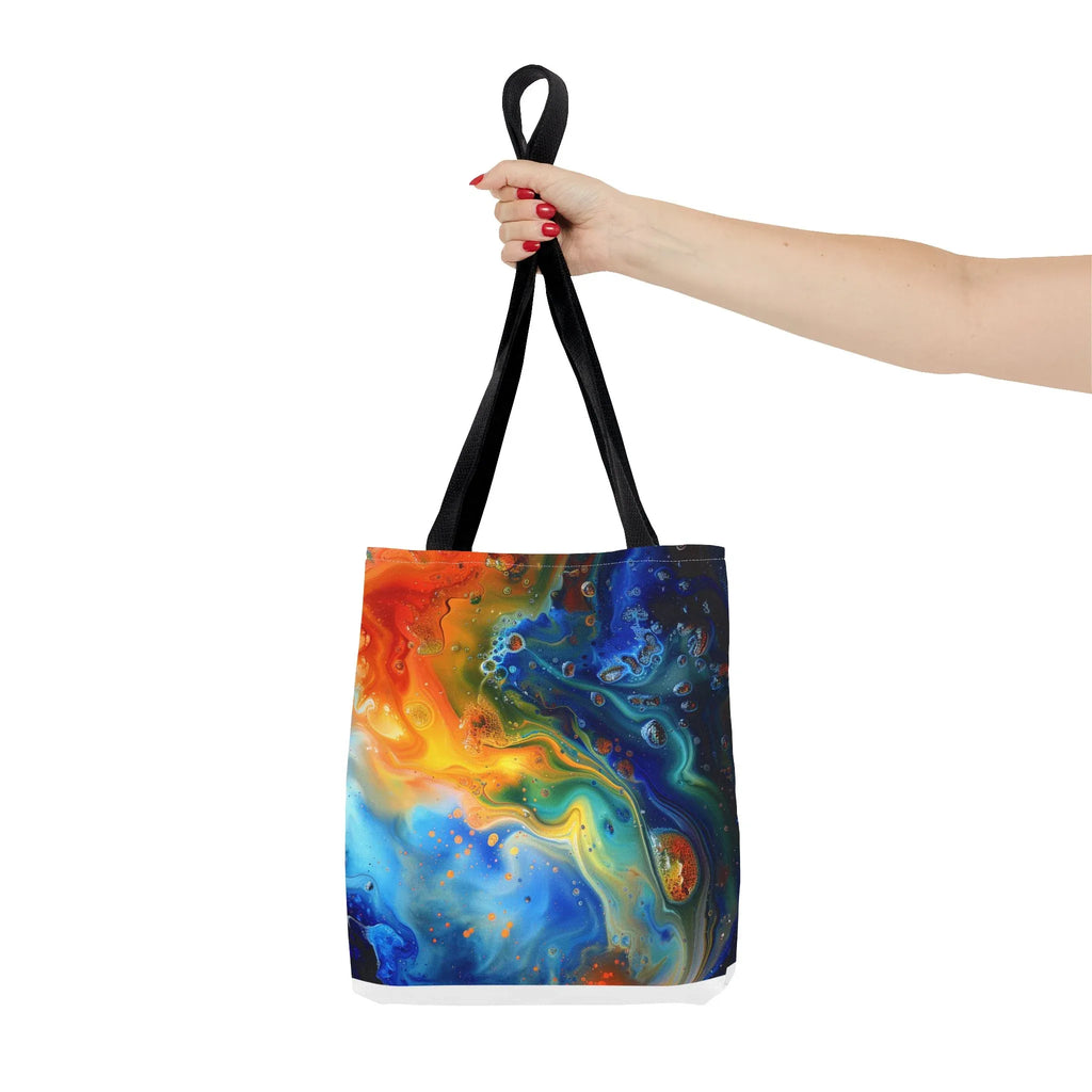 Abstract Fluid Art Tote Bag | Colorful Swirl Beach Bag - 250 USA Celebration