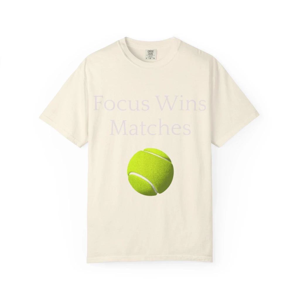 Focus Wins Matches Tennis Ball T-shirt | Tennis Graphic Tee - 250 USA Celebration