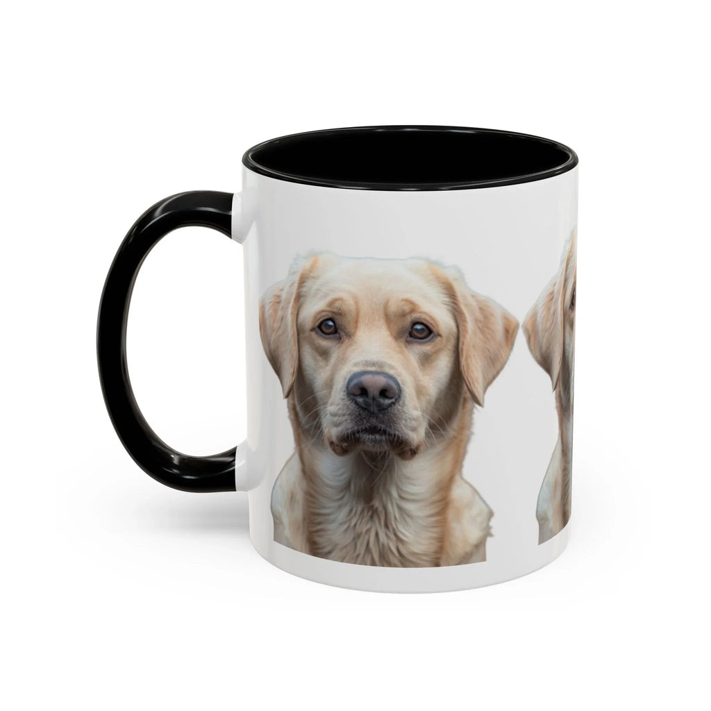Soulful Labrador Portrait Accent Coffee Mug, Cute Dog Face Ceramic Mug - 250 USA Celebration