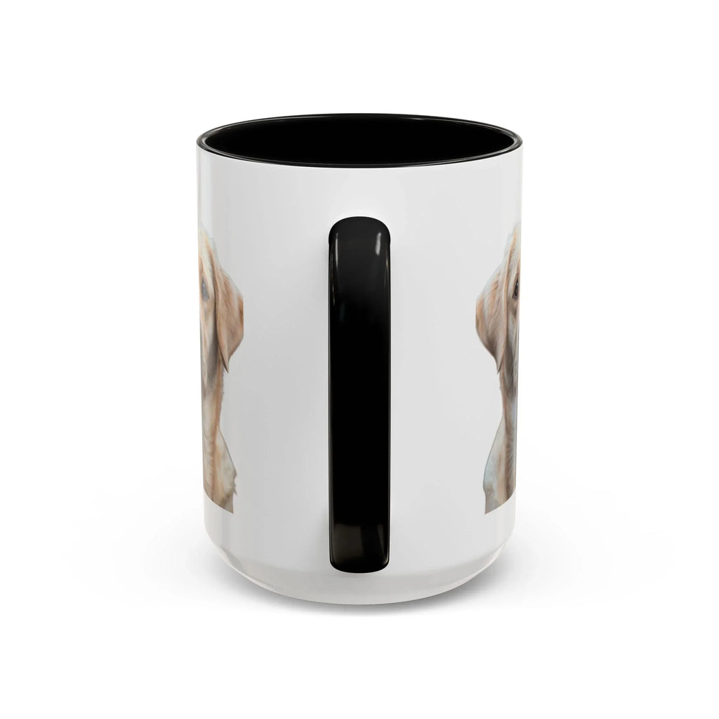 Soulful Labrador Portrait Accent Coffee Mug, Cute Dog Face Ceramic Mug - 250 USA Celebration
