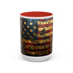 Distressed American Flag Accent Coffee Mug — Patriotic 11/15oz