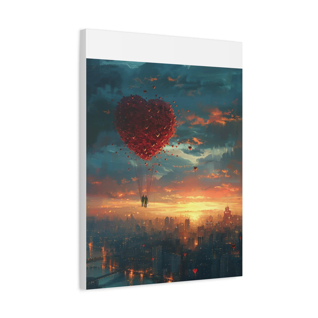 Romantic Canvas Wall Art, Love, Heart Balloon Art, Gift for Couples, Valentines Wall Decor, Valentine's Day Women's Merchandise, Valentines - 250 USA Celebration