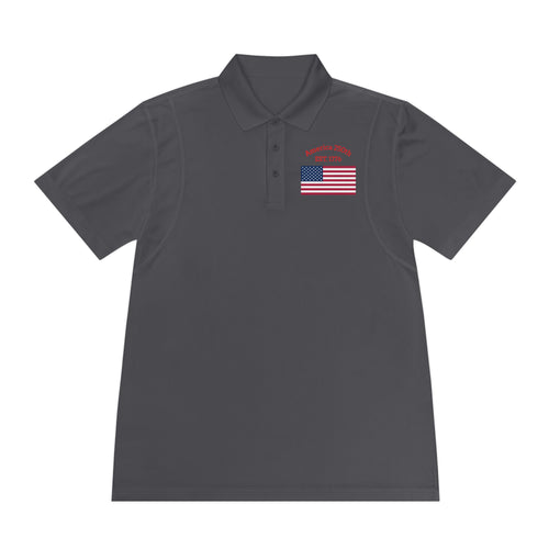 The "Legacy Portrait" Sport Polo – America 250 Signature Series - Men's Sport Polo — America 250 Commemorative Flag Wave Polo