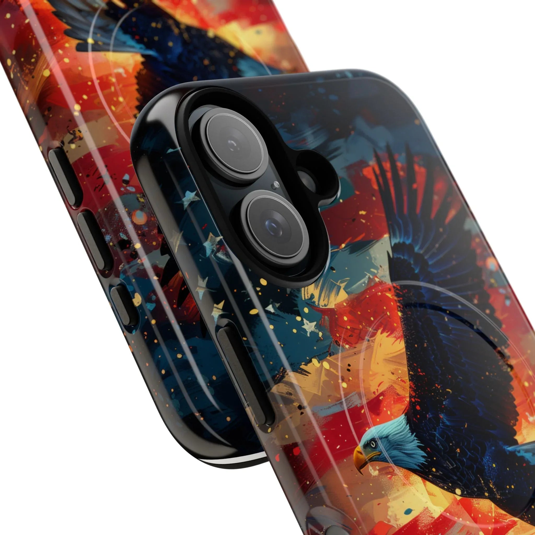 Eagle Flag Magnetic Phone Case, Patriotic iPhone Cover, Tough Cell Phone Cases, Gift for Veterans, Independence Day Accessories - 250 USA Celebration