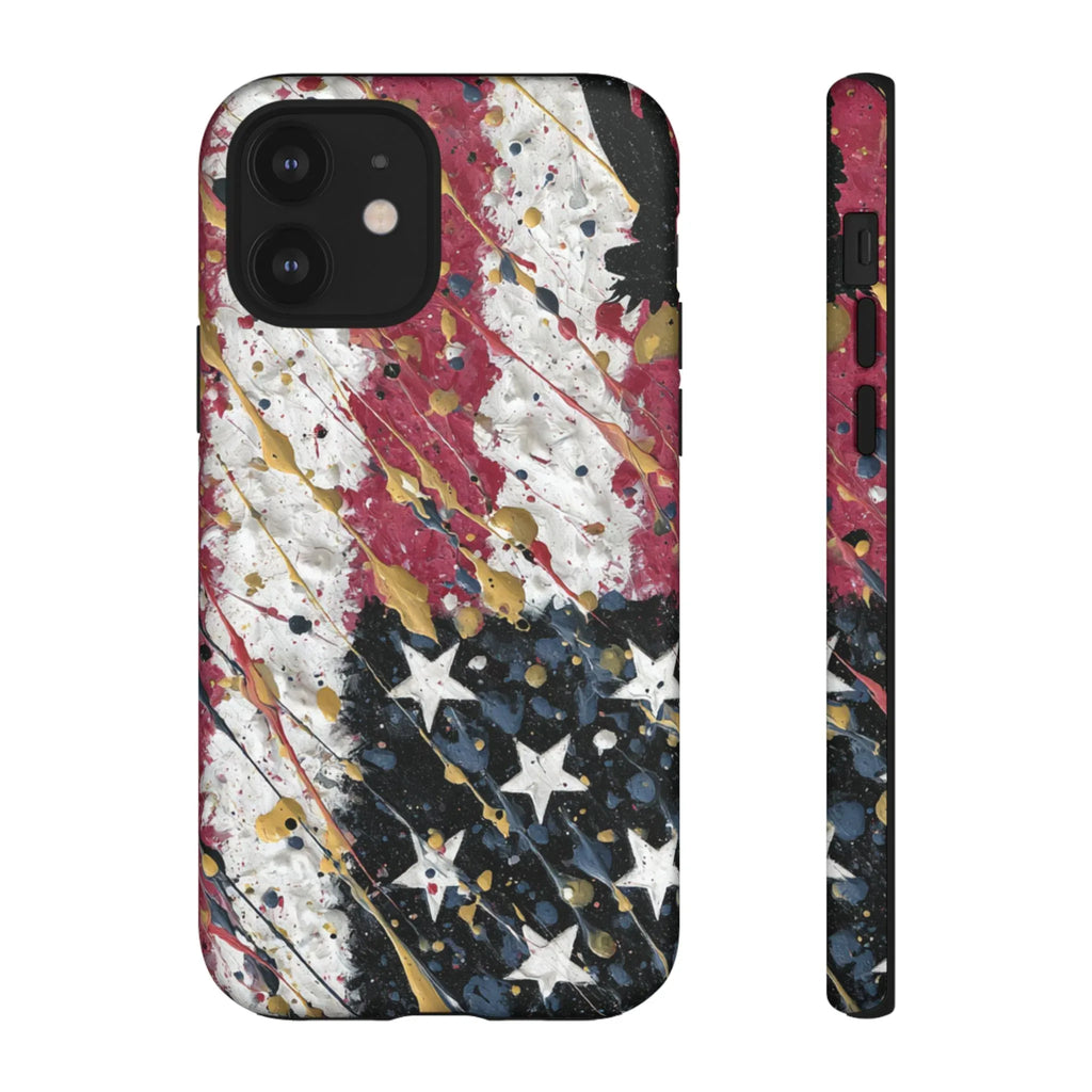 Abstract Drip American Flag Phone Case | Tough Case - 250 USA Celebration